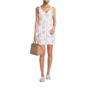 No Boundaries Floral Juniors' Zip Front Denim Dress Size L11-13